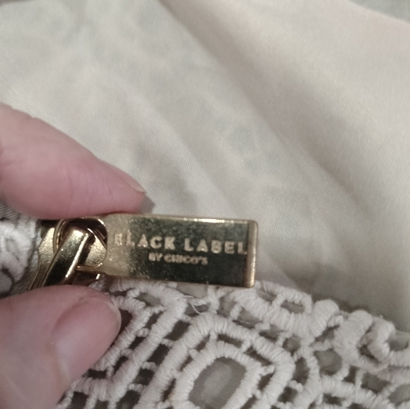 Crochet Lace Sheer Mesh Zip-Up Jacket White Ivory Boho Romantic Barely Worn - Picture 8 of 14